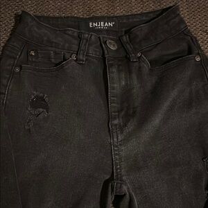Enjean Black Distressed Jeans